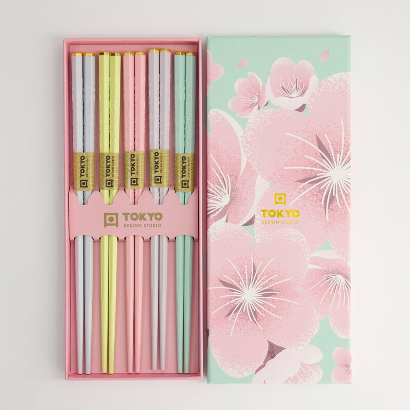 Pink Sakura syömäpuikot 5 paria