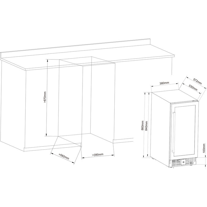 NOD Udendørs Køleskab Integrerbart