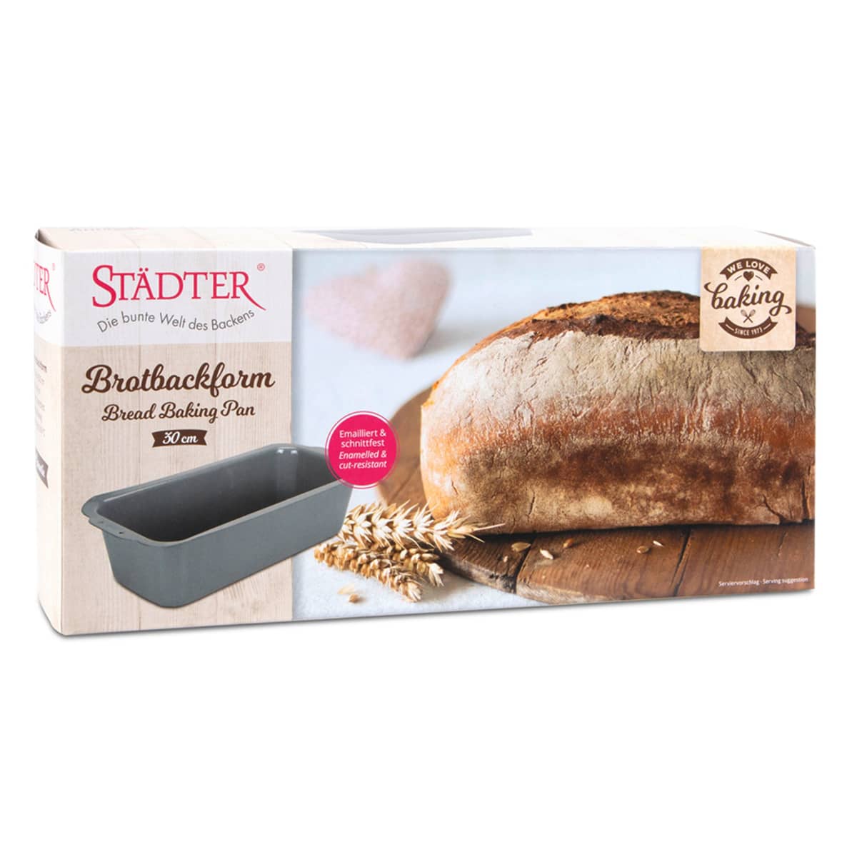 Emaljerad brödform 30 cm x 13 cm