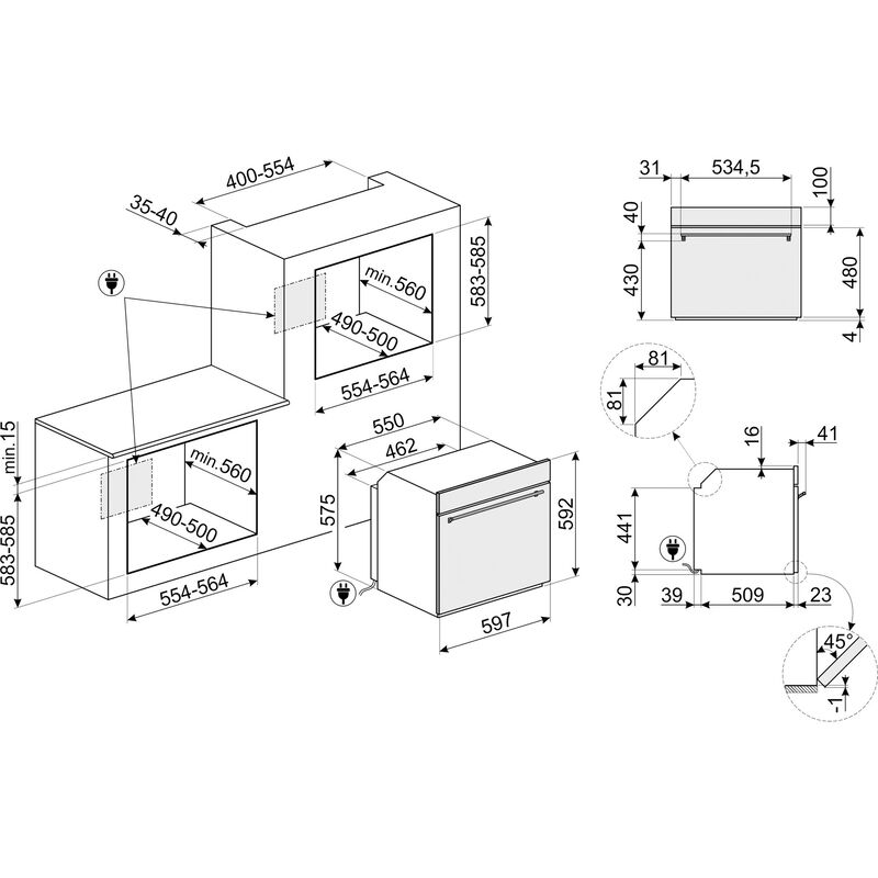 60 cm Classic Monitoimiuuni Ruostumatonta terästä