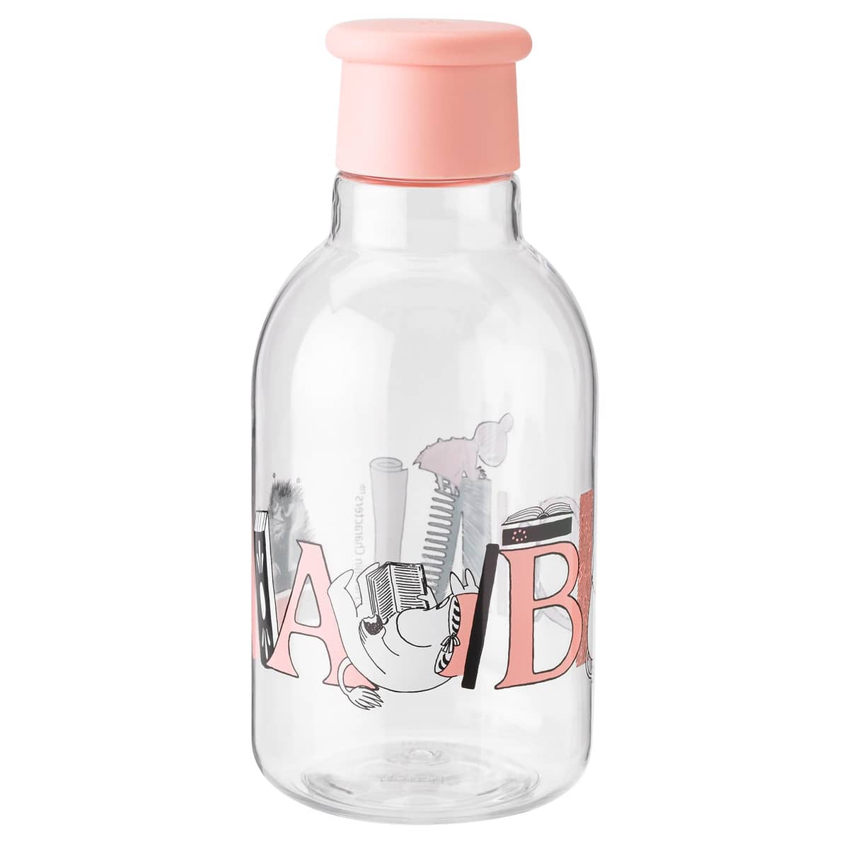 Drink-it Muumi ABC -vesipullo, 0,5 litraa, salmon
