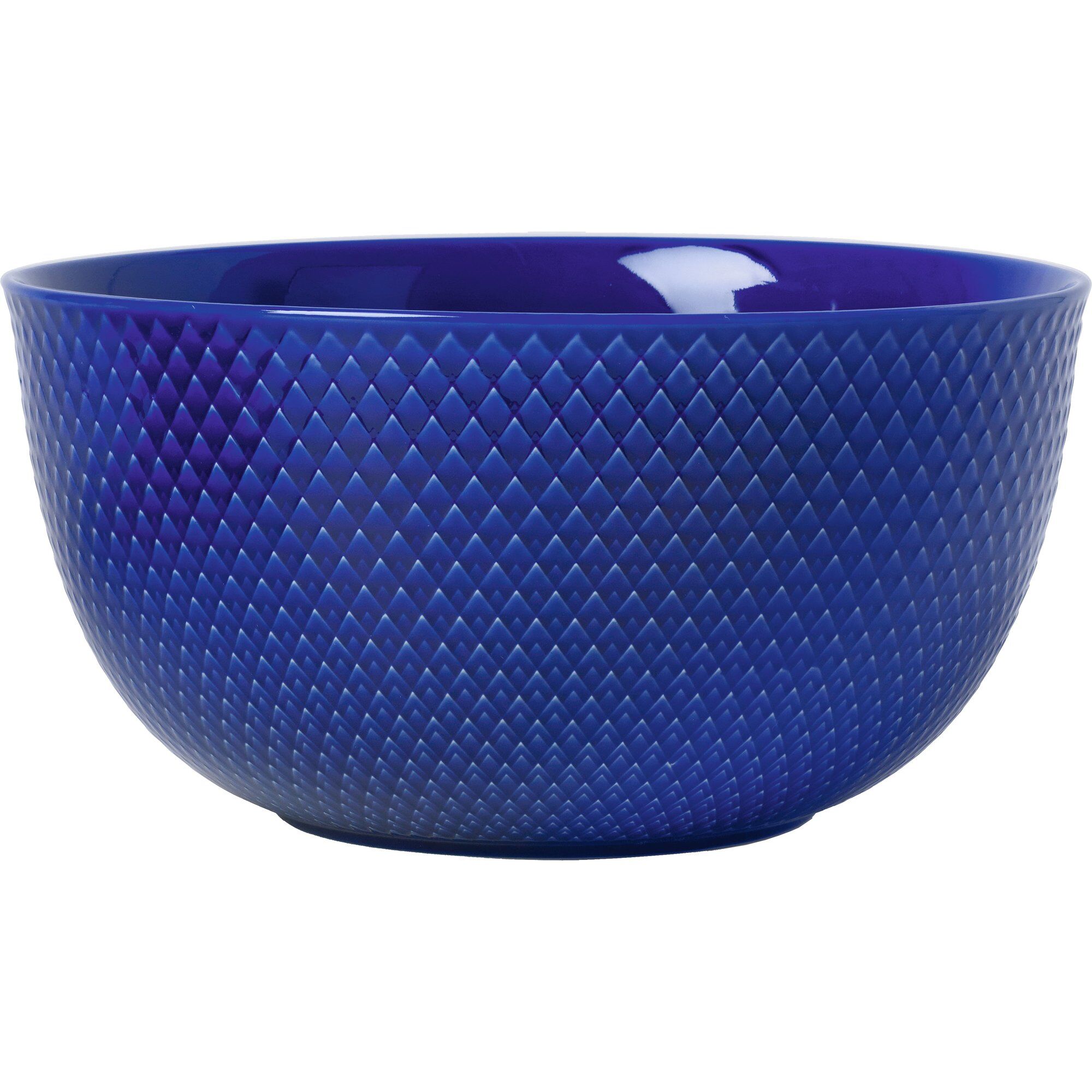 Lyngby Porcelæn Rhombe serveringskål Ø22 cm Mørkeblå