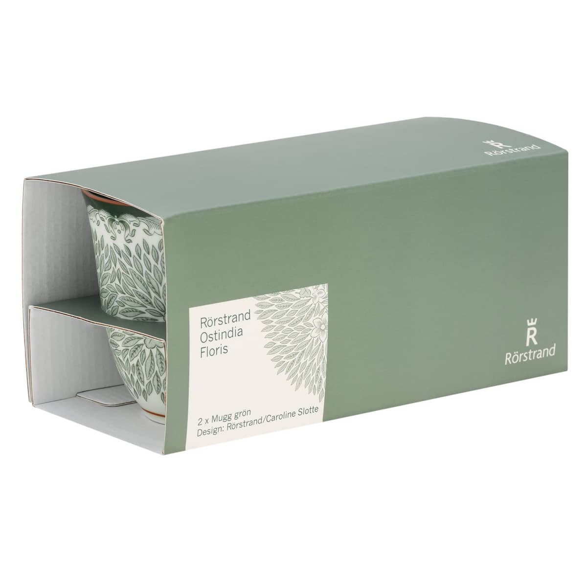 Ostindia Floris mugg 30 cl 2-pack, grön