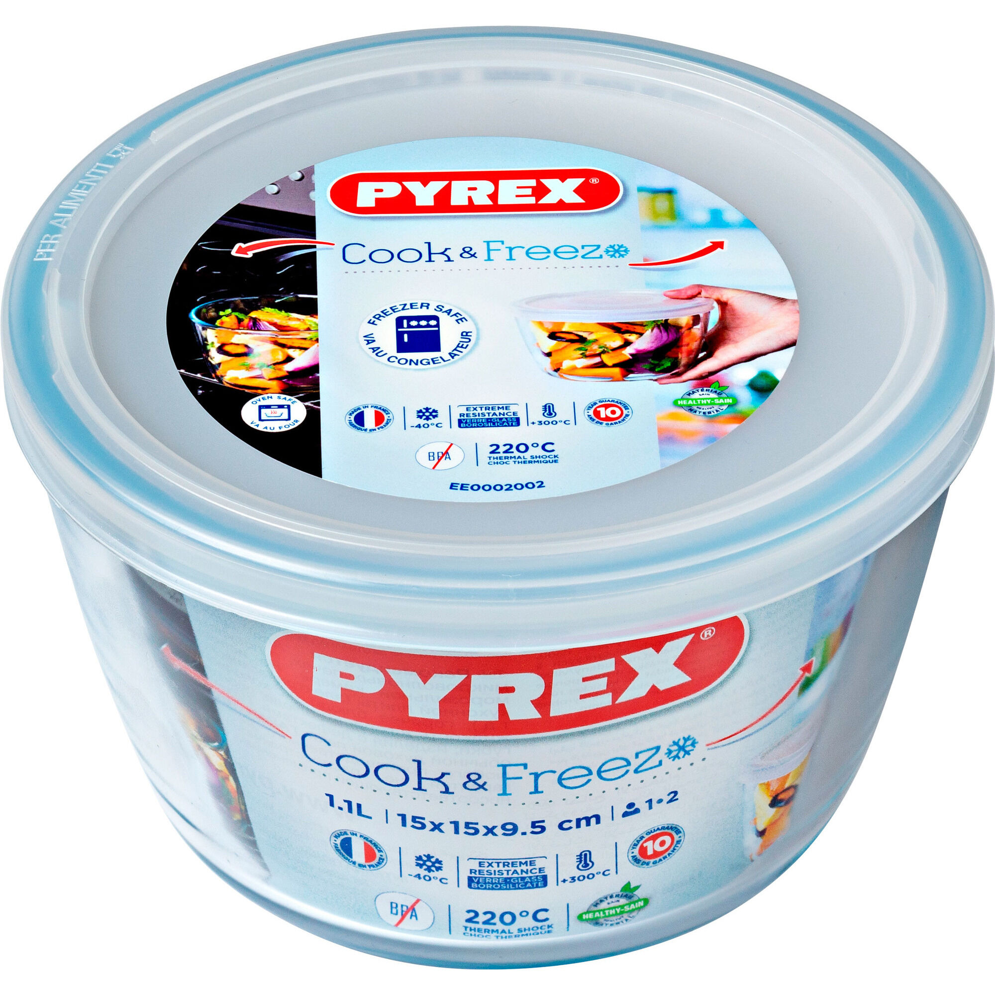 Alternativ bild 1 för Pyrex Cook & Freeze Matlåda 15x7 cm 1,1 l