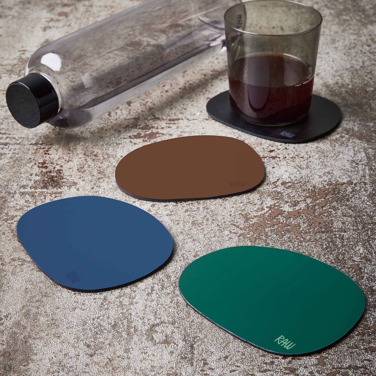 RAW glassbrikker silikon 6-pakning, dark green