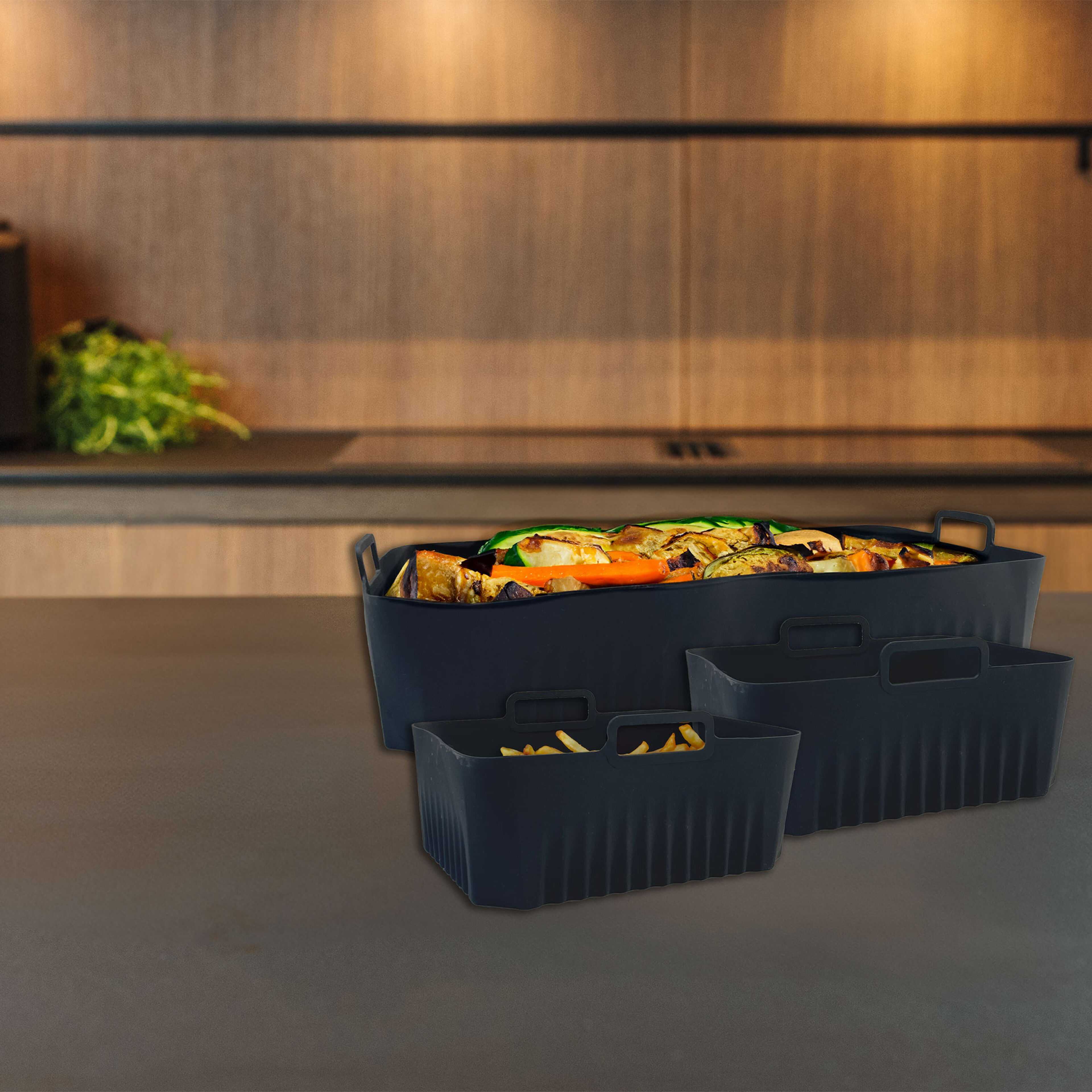 Silikonformar för airfryer, 3 st.