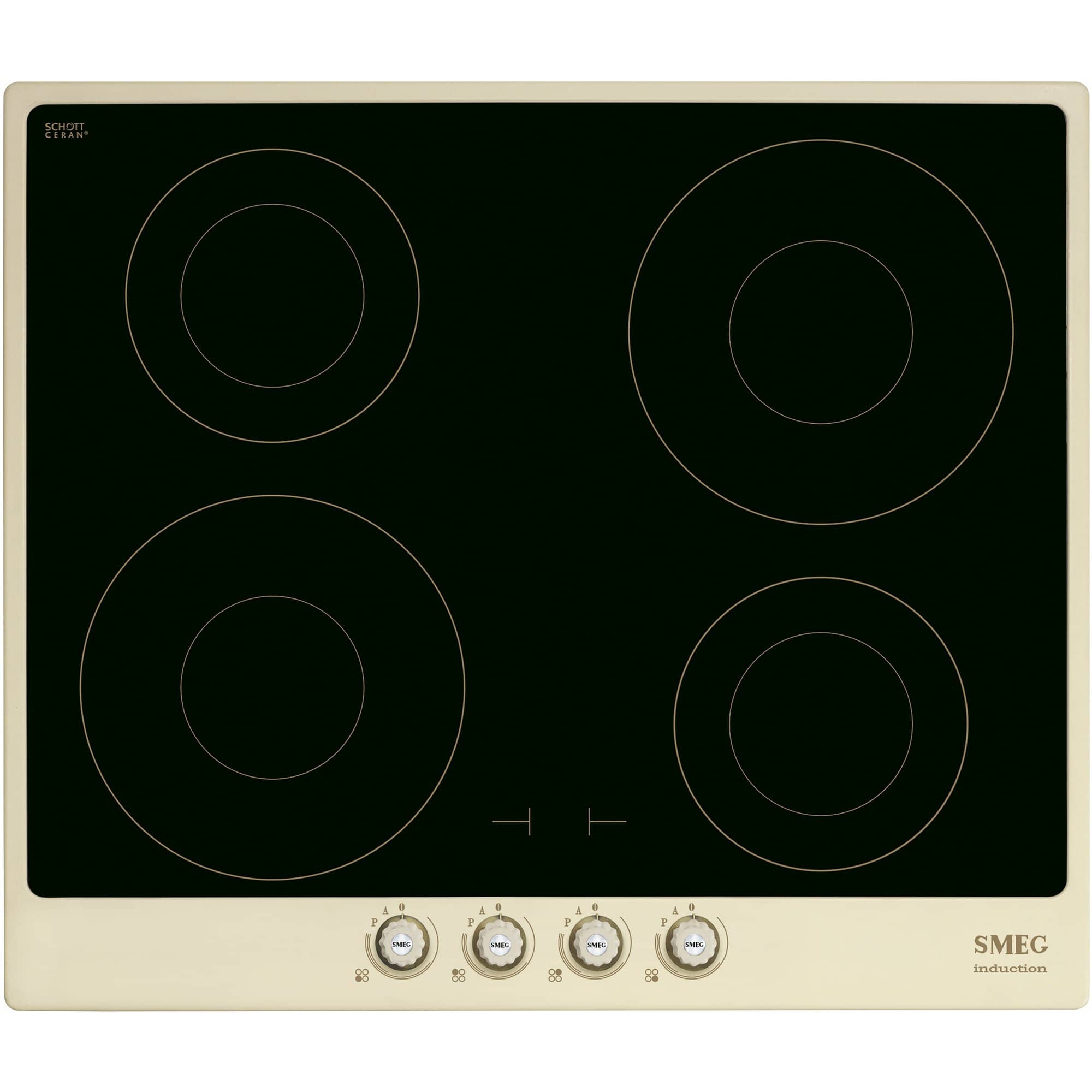 Produktfoto för Smeg 60 cm Cortina Induktionshäll med Ram, Creme