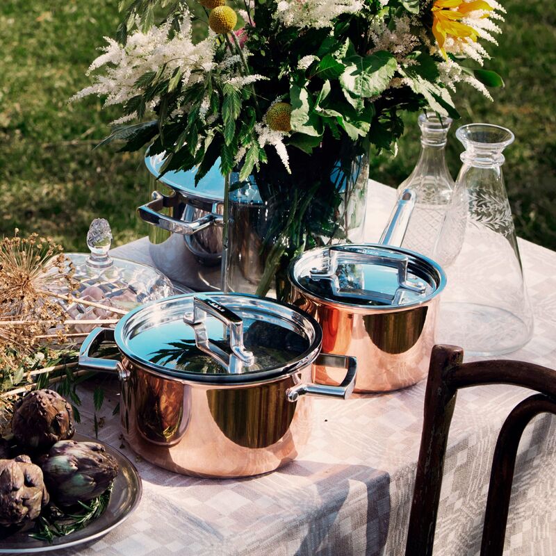 Kobber Grydesæt 4 dele