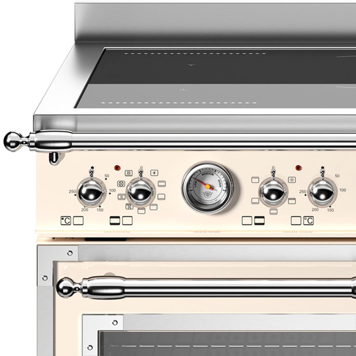 HER95I2EAVT Heritage induktionsspis med dubbelugn, 90 cm, cremevit