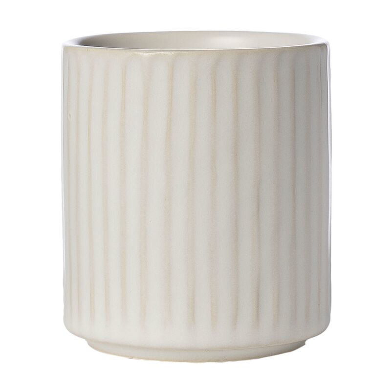 Krus uden hank riflet, naturhvid