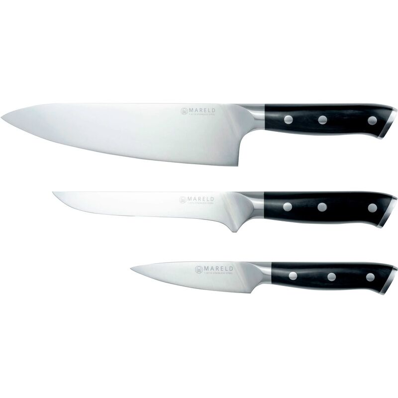 Knivset, 3 knivar, svart