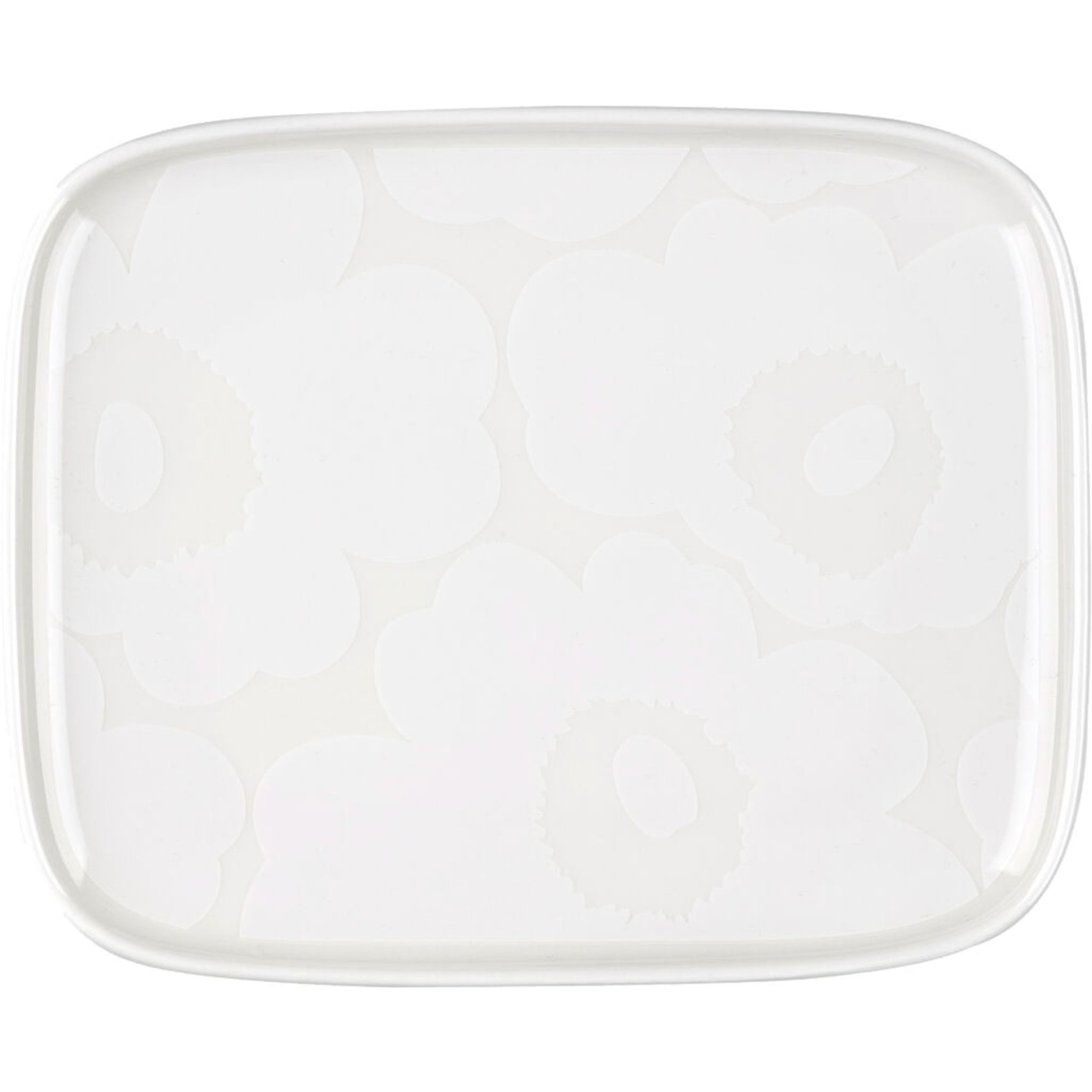 Unikko rektangulärt fat 15 x 12 cm, white/off-white