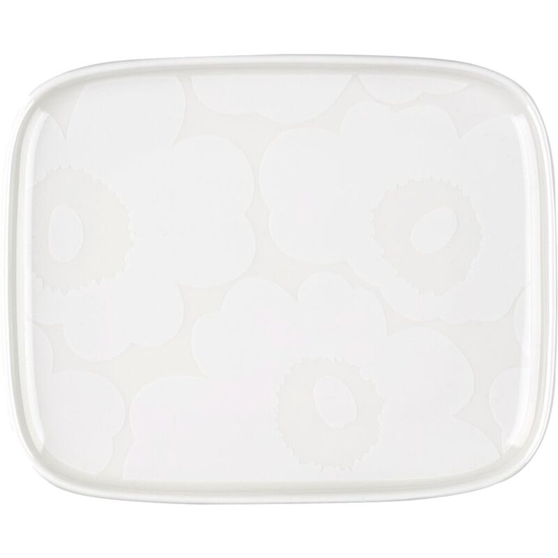 Unikko suorakulmainen lautanen 15 x 12 cm, white/off-white