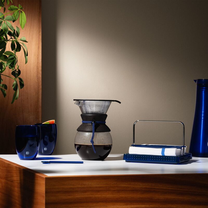 PAVINA dobbeltsidet glas 35 cl, blå, 2 stk.