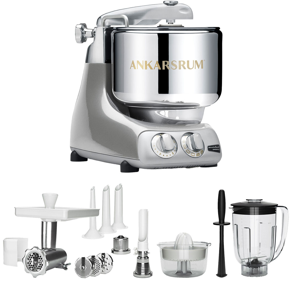 AKM 6230 Köksmaskin + Deluxepaket, Jubilee Silver