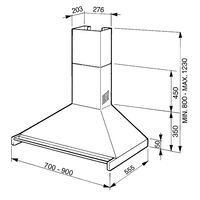 Classic induktionsspis + köksfläkt 60 cm, rostfritt stål