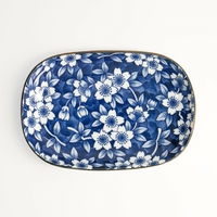 Blue Sakura oval tallerken
