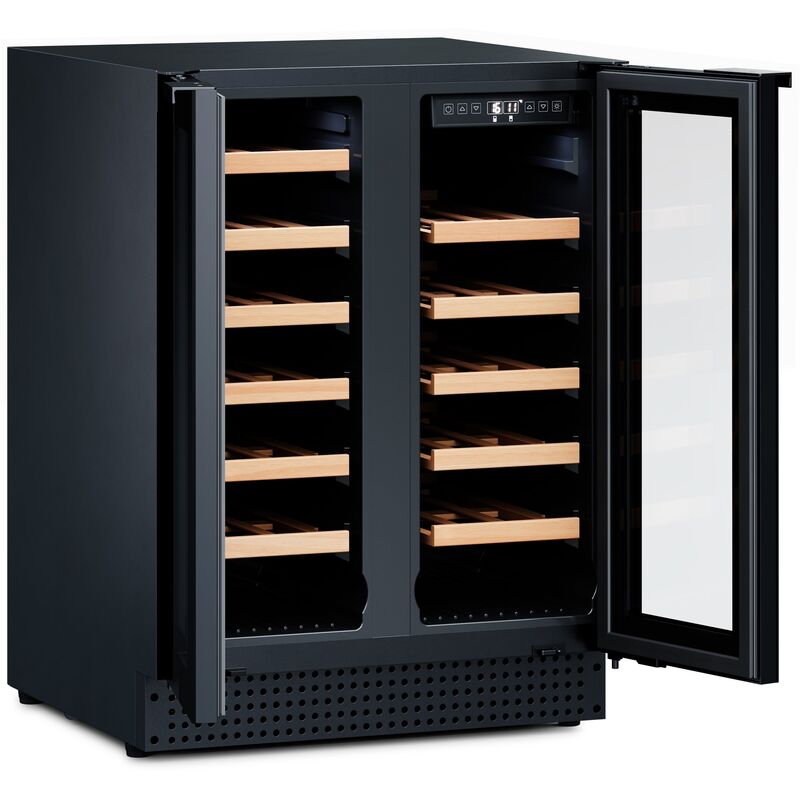 D42B vinkjøler 2 temperaturzoner, 42 flasker, svart