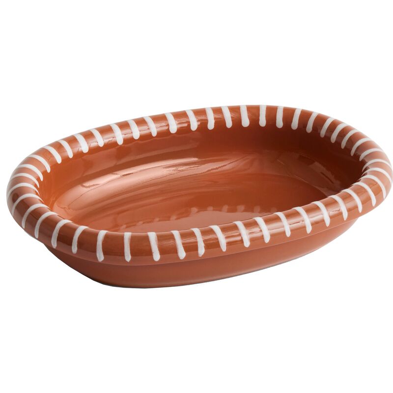 oval tallrik small, randig