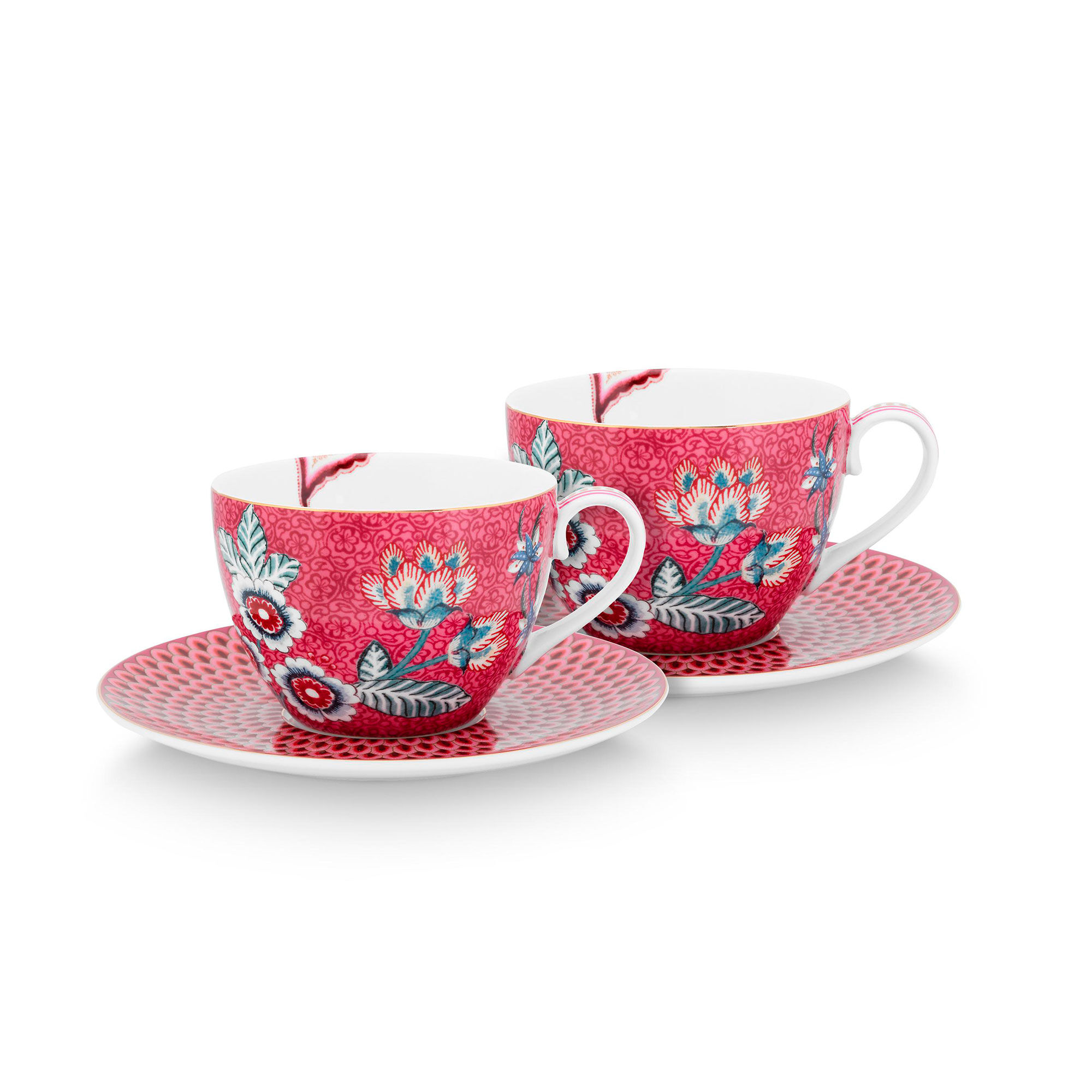 PIP Studio Flower Festival cappucinokopp 2-pakning, rosa