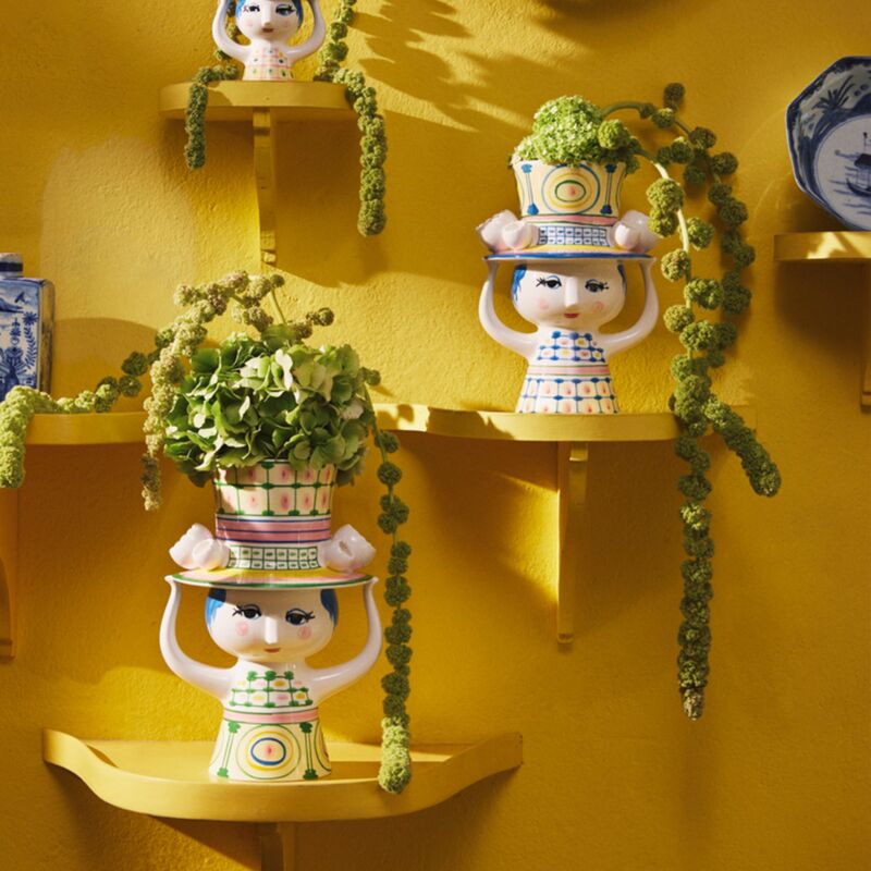 Lady with hat vase 24,5 cm, grønn