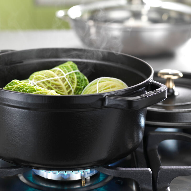 Rund Gryde 30 cm 8,35 liter Sort