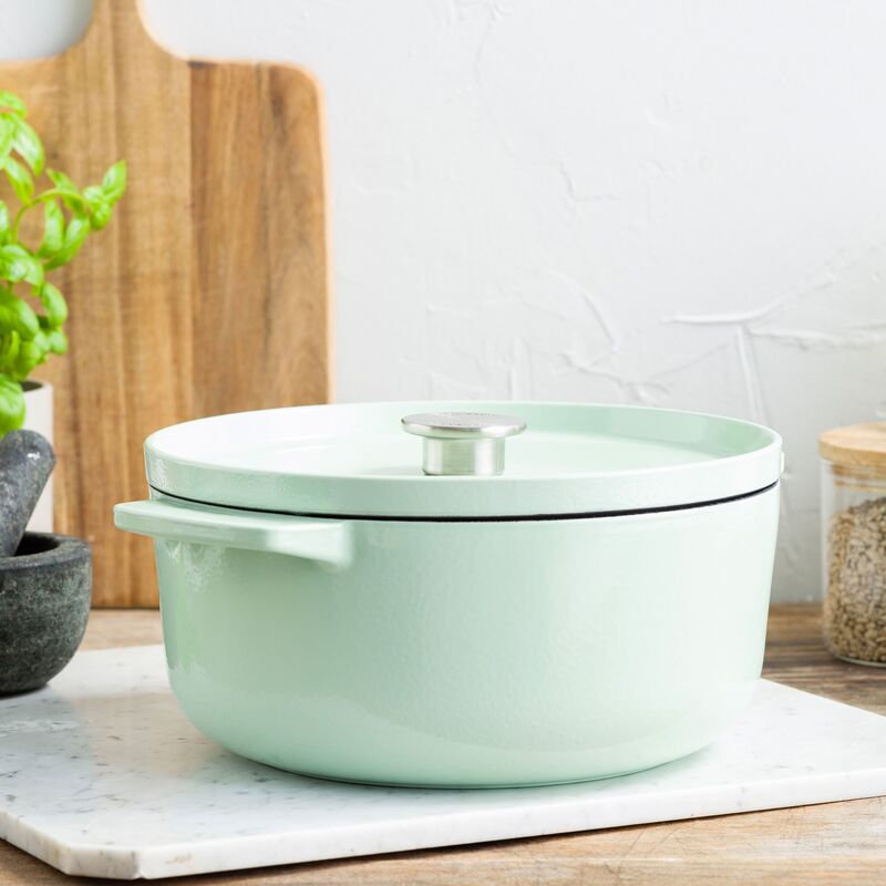 Støpejernsgryte 26 cm/5,2 liter, pistachio