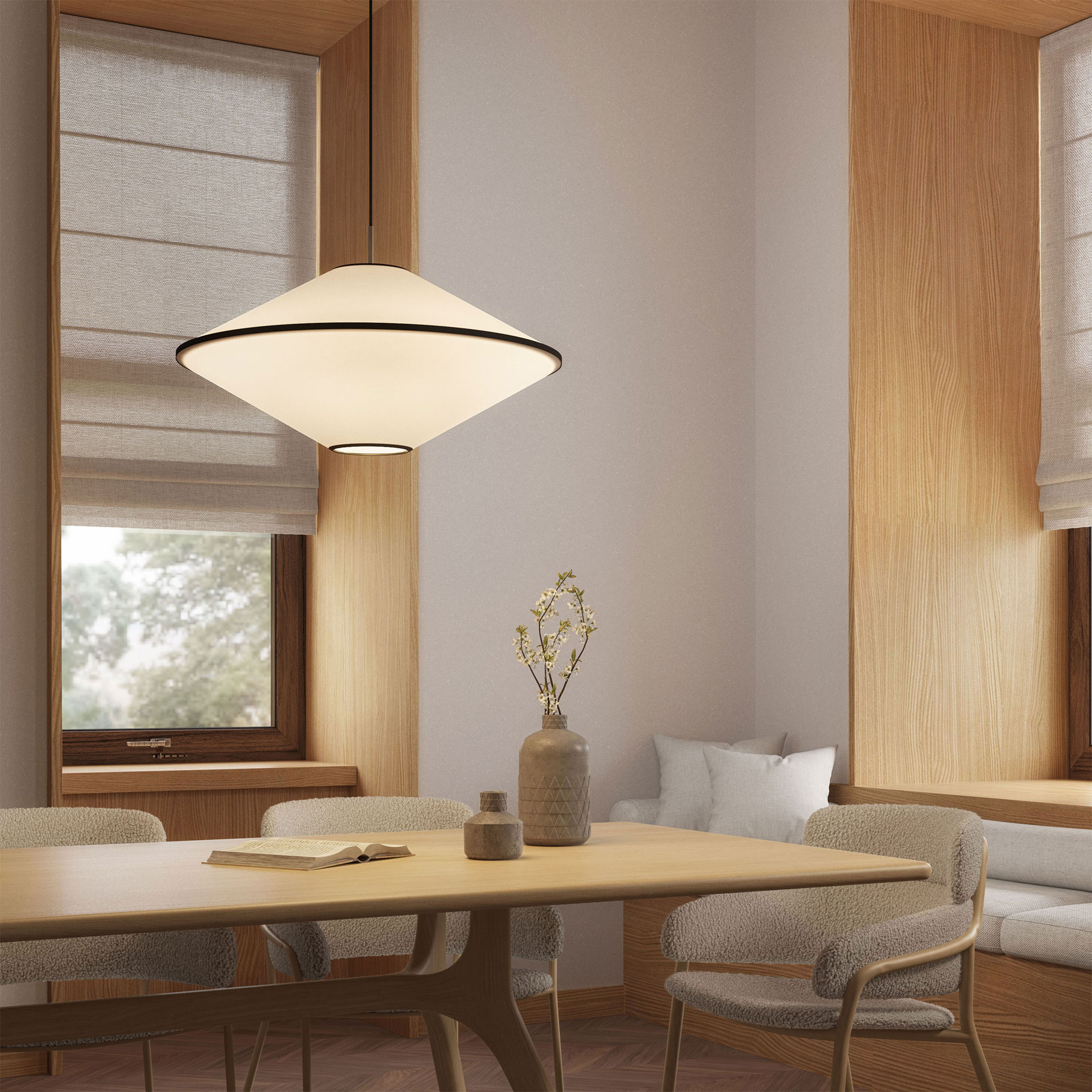 Edgeform Tafta Pendel 65 cm, sort/offwhite