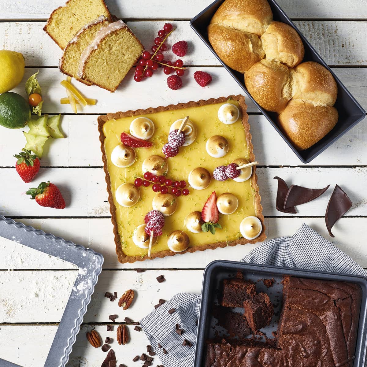 Gateaux sett med 3 bakeformer