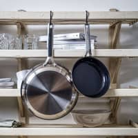 Sett med stekepanner 20 cm + 28 cm, rustfritt stål