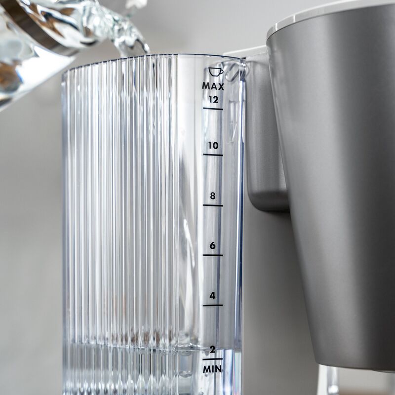 kaffemaskin, 1,5 liter, silver & vit