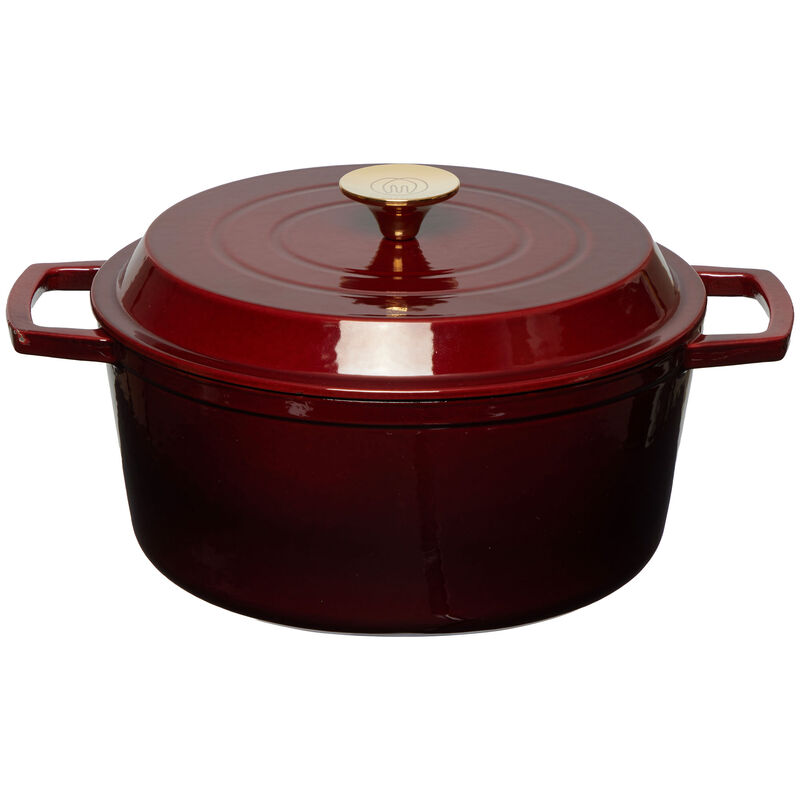 Gjutjärnsgryta 5,0L, mörkröd