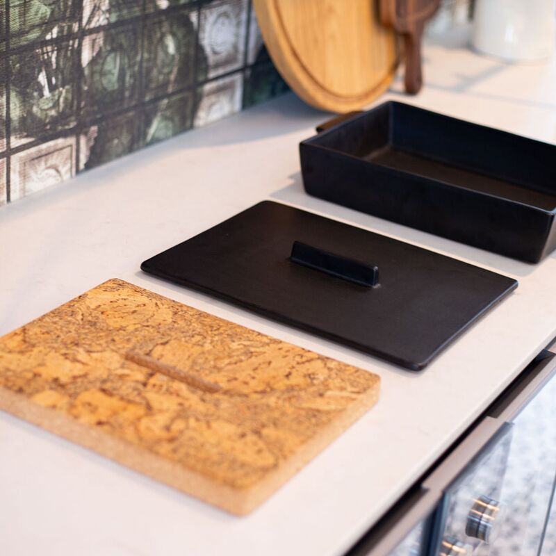 Ildfast form med lokk 35 x 23,5 x 10,5 cm, mattsvart