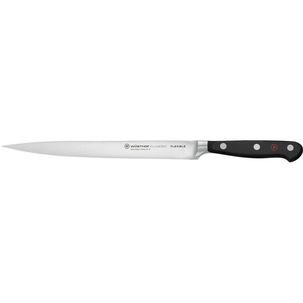 Wüsthof Classic fileteringskniv 20 cm svart stål smidd ett-stykke spesialtemperert rustfritt stål Solingen Tyskland 200 år 7. generasjon 1087 kr 140 gram
