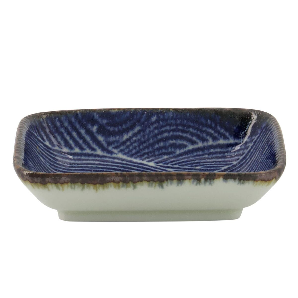 Seigaiha Blue tallerken 9,5 x 7 cm, choku