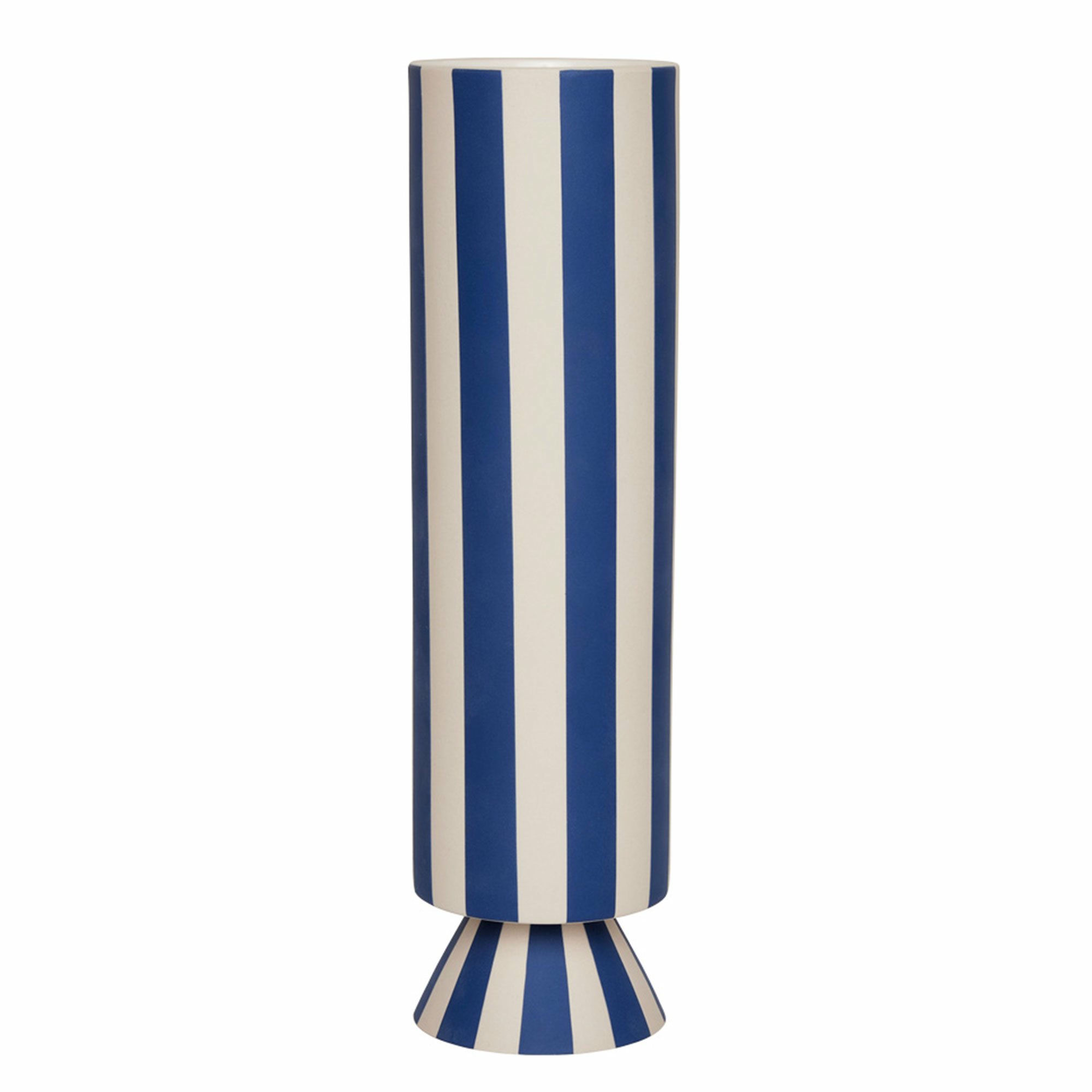 Toppu vase 31 cm, hvid/blå