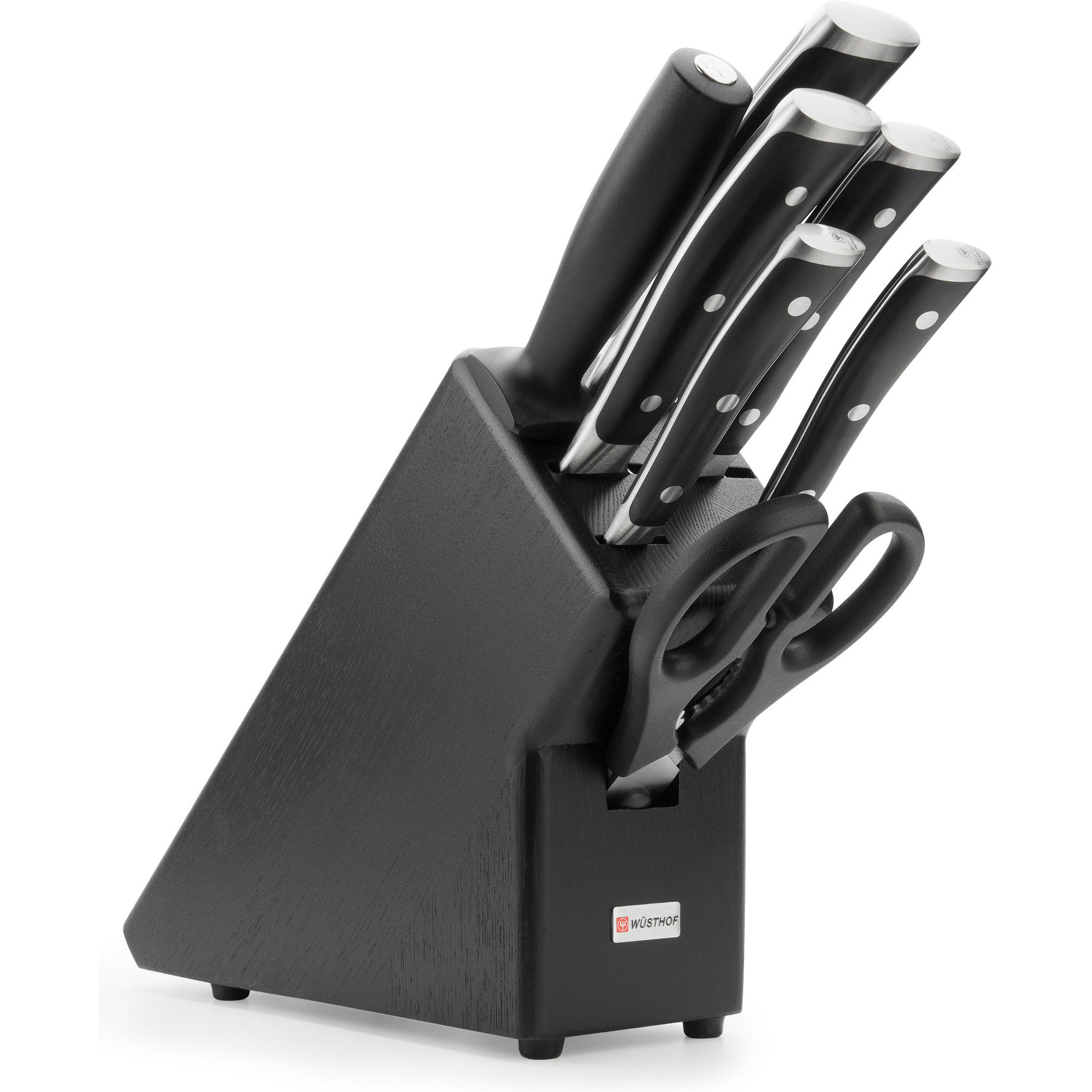 Classic Ikon Knivblock med 7 Knivar Askträ Svart