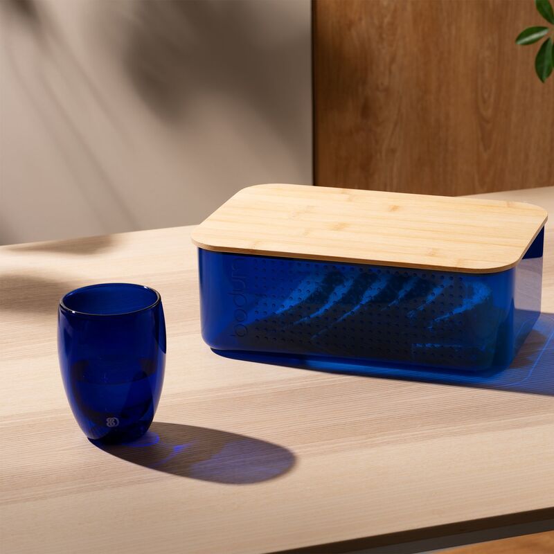 PAVINA dobbeltsidet glas 35 cl, blå, 2 stk.