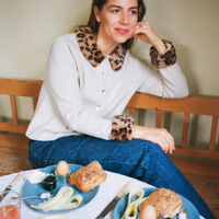 Confetti desserttallerken 21 cm, blueberry