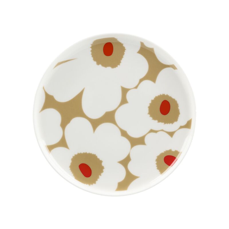 tallrik 20 cm, white/beige/red