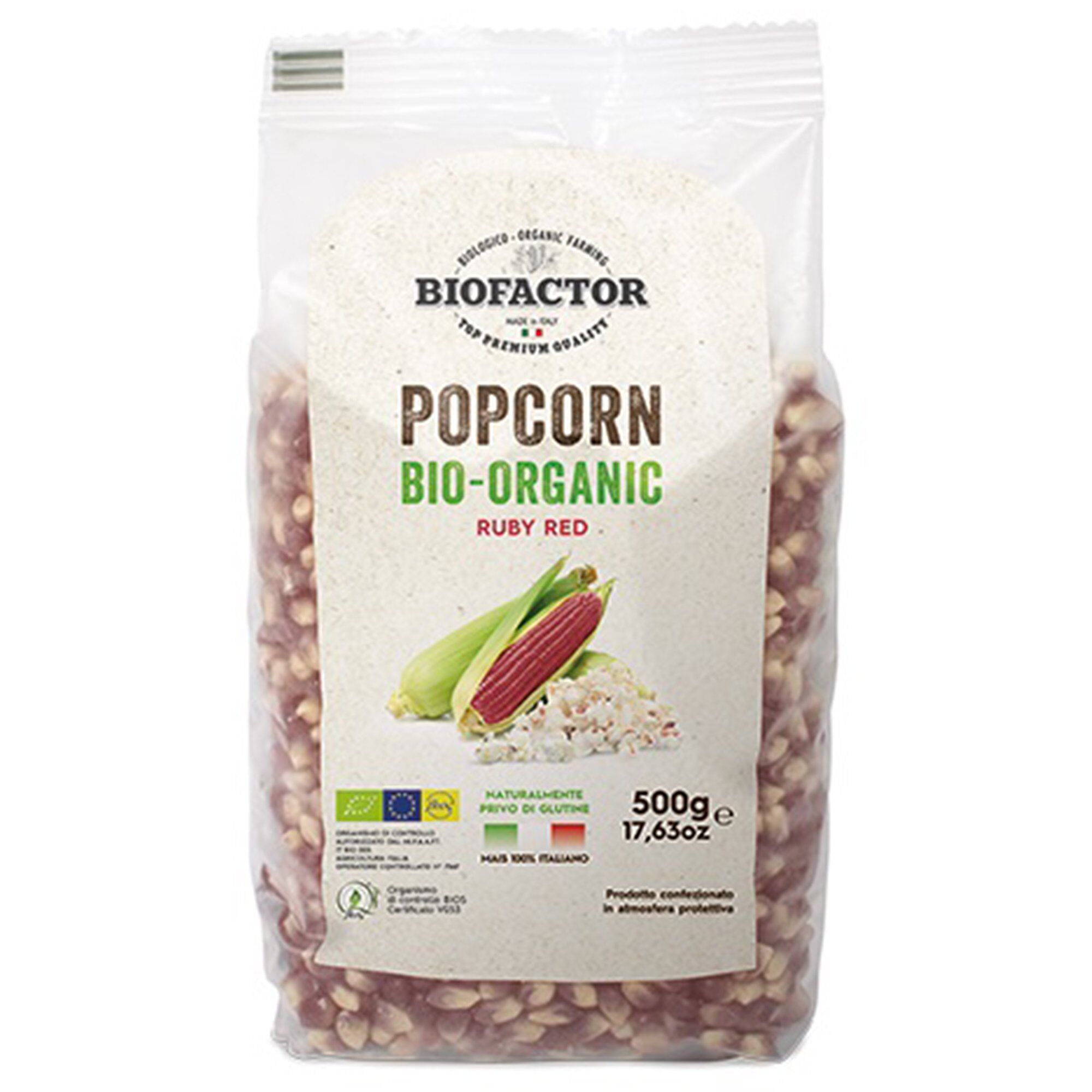 Ekologiska popcorn 500g, röda