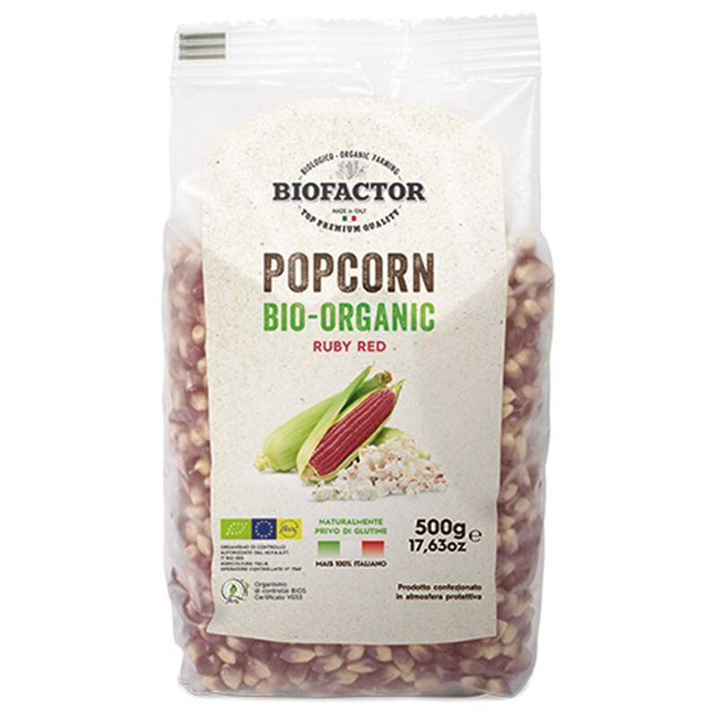 Økologiske popcorn, 500 g, rød