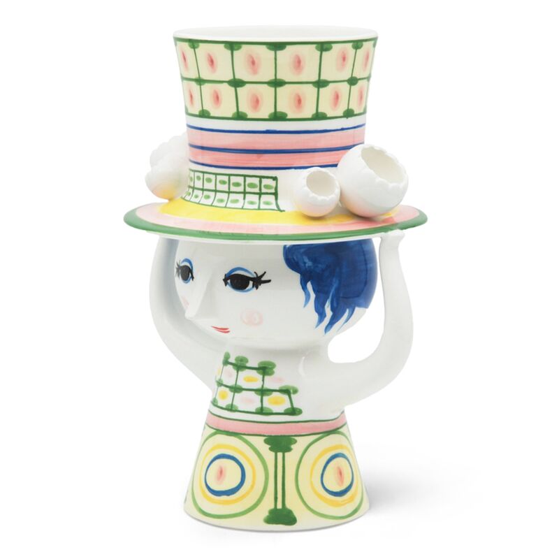 Lady with hat vase 24,5 cm, grønn