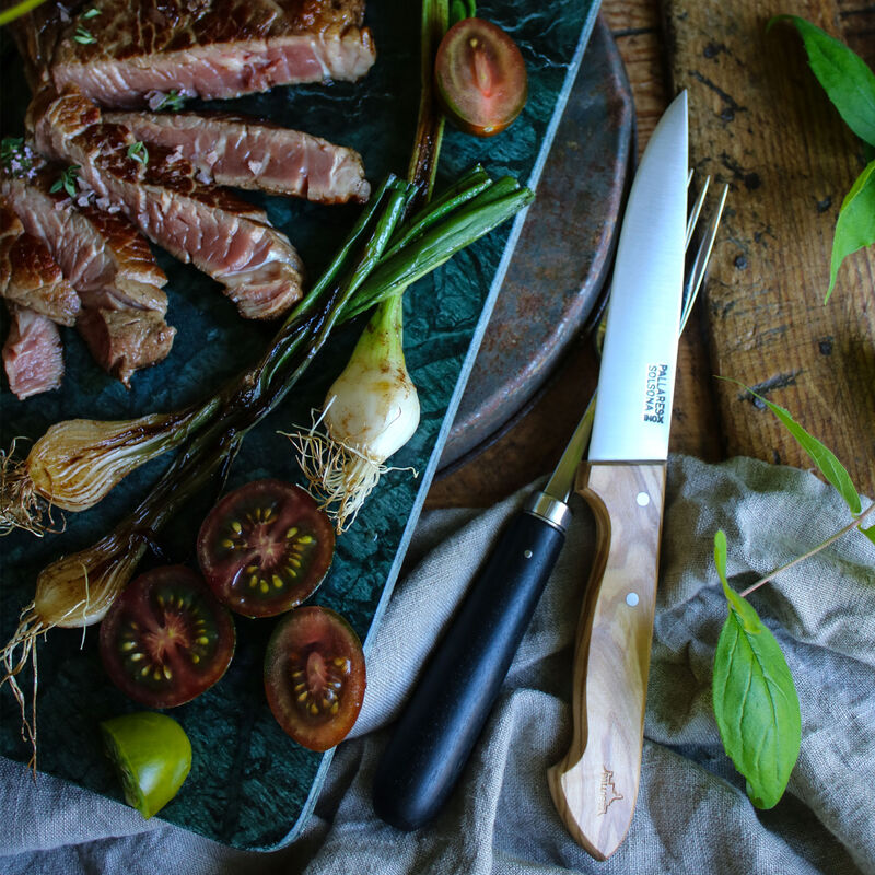 Pöytäveitsi, ruostumaton teräs/oliivipuu, 4 kpl