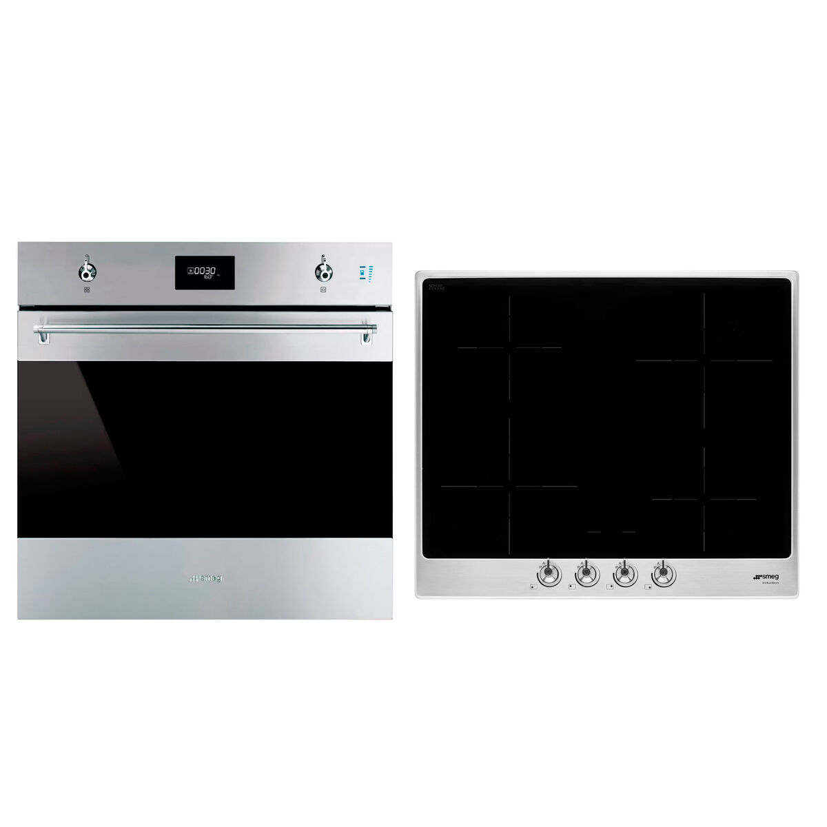 Classic Inbyggnadsugn med induktionshäll 60 cm, rostfritt stål