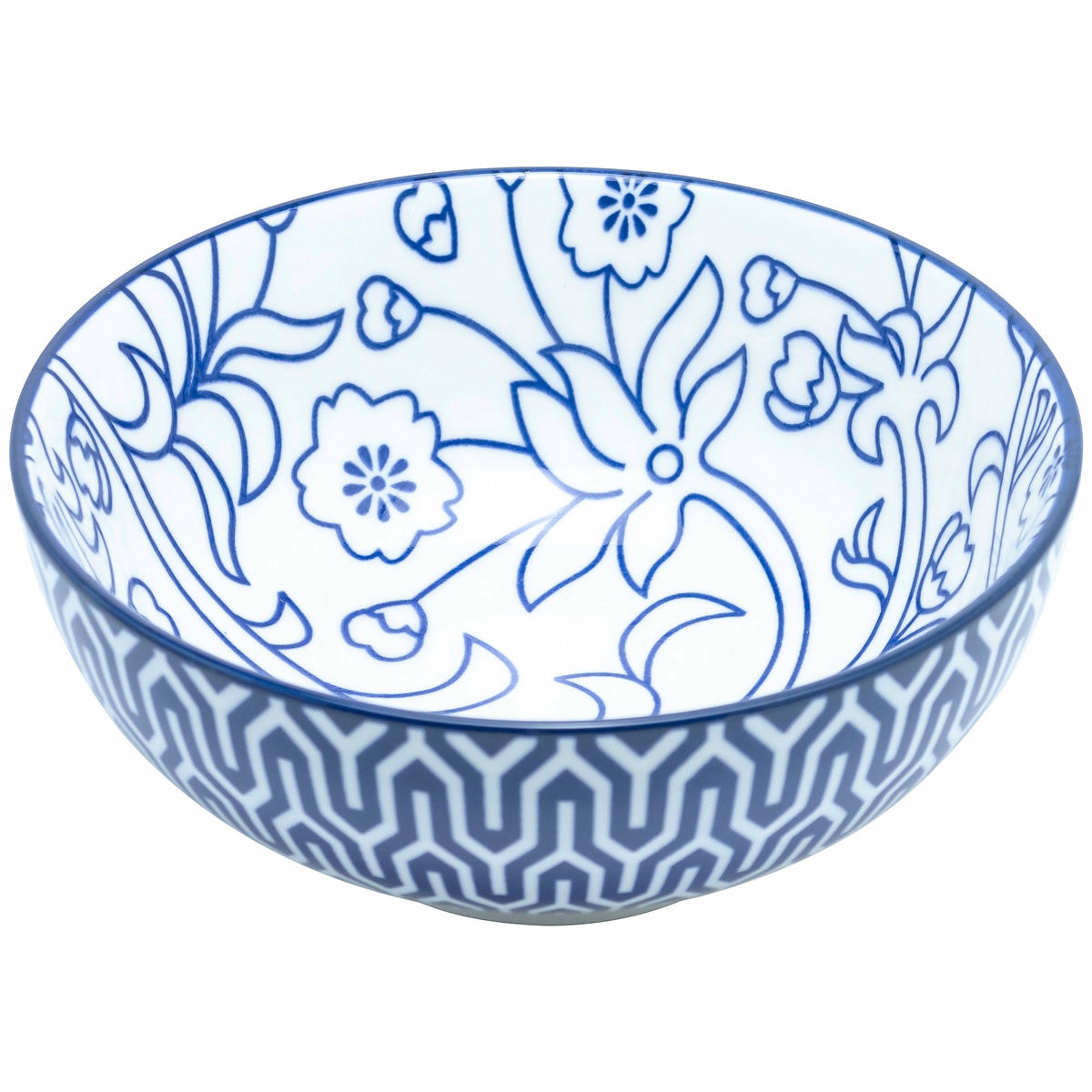 Akio skål 14 cm 4-pack, blå/vit