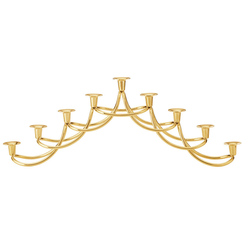 Georg Jensen Harmony Menorah lysestake, 18K gull