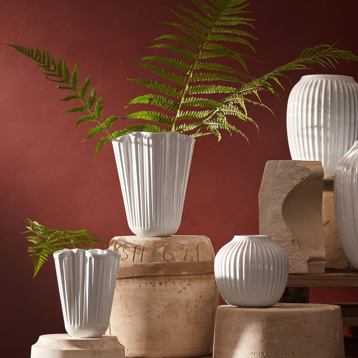 Hammershøi Unfold vase 20,5 cm, hvid