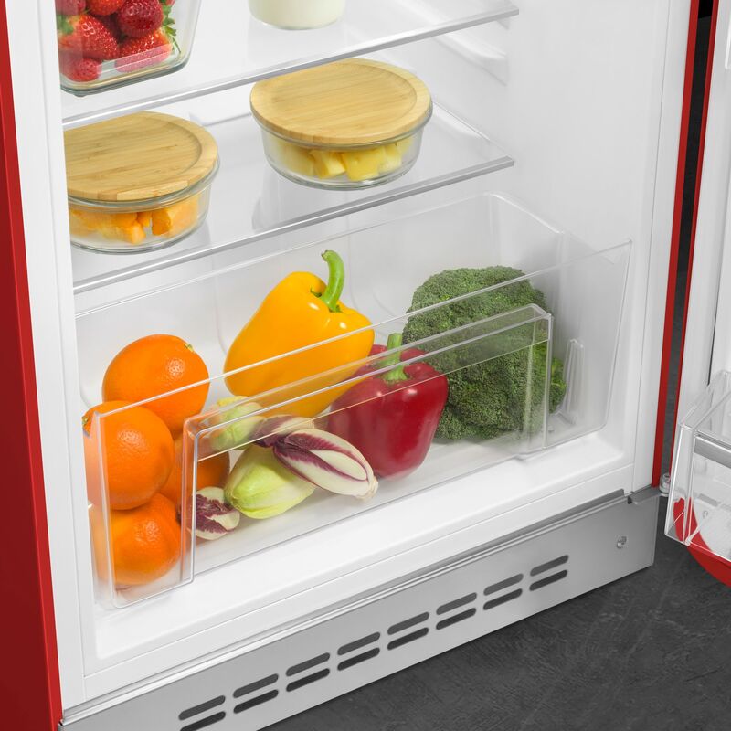 FAB10ROR6 kylskåp med frysfack, röd