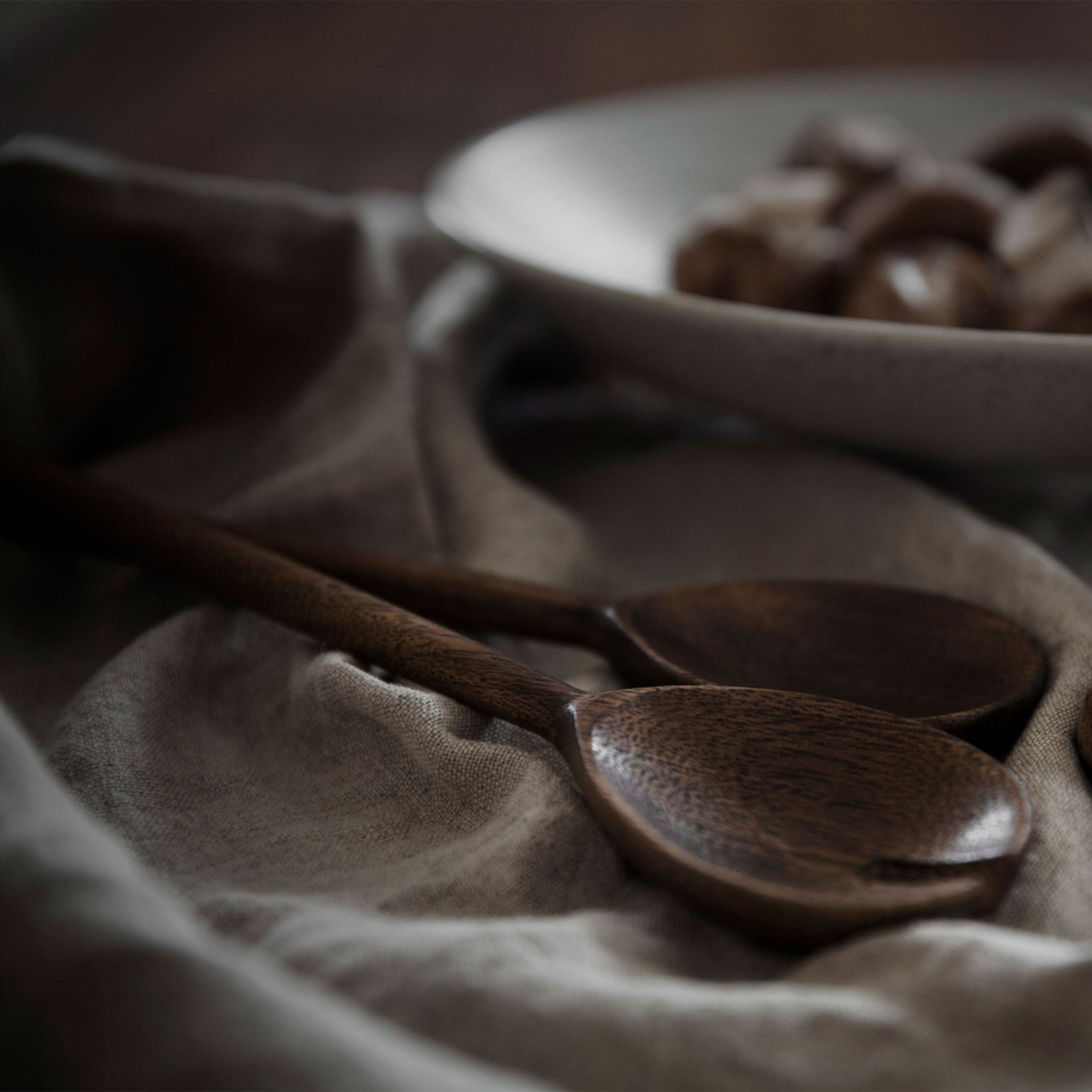 Salladsbestick Trä Mörkbrun